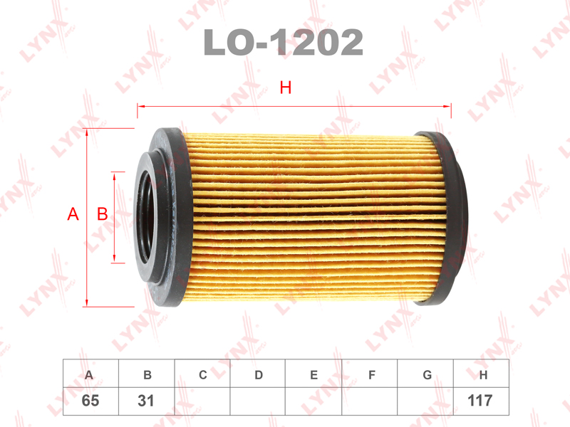 Фильтр масляный (вставка) - LYNXauto LO-1202