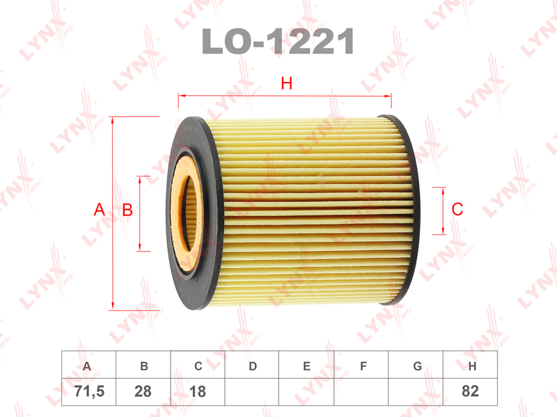 Картридж масляного фильтра - LYNXauto LO-1221