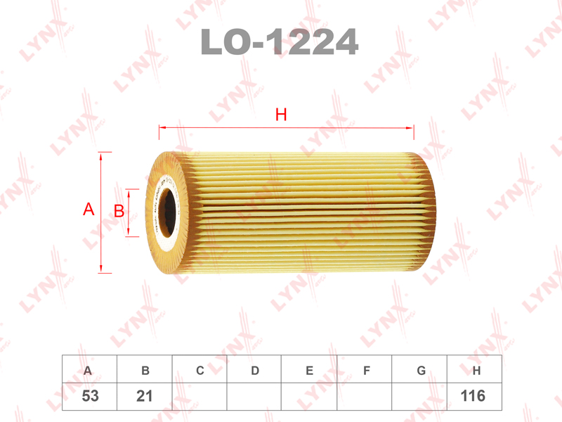 Картридж масляного фильтра  - LYNXauto LO-1224