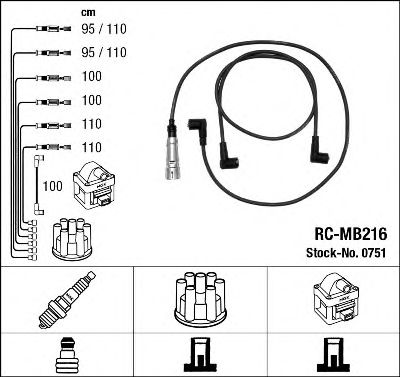 Комплект высоковольтных проводов - NGK 0751