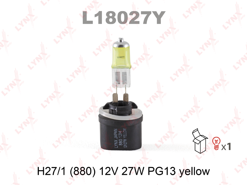 Лампа H27W/1 12V PG13 YELLOW - LYNXauto L18027Y